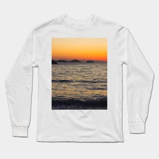 Vibrant sunset over Isola D'Elba in Italy Long Sleeve T-Shirt